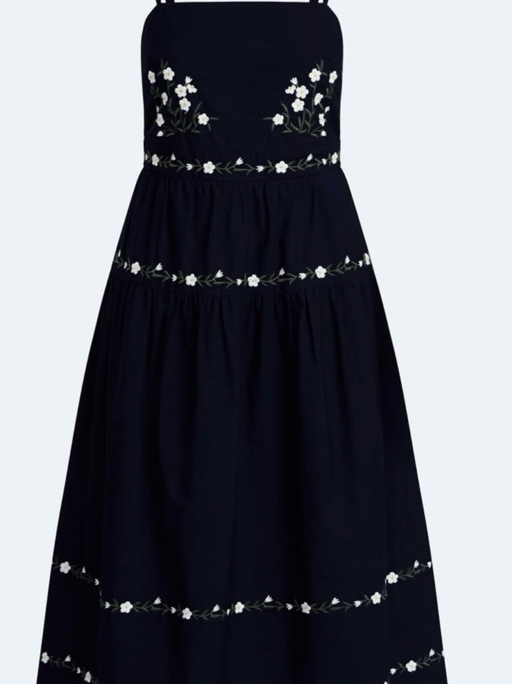Free Assembly Embroidered Cotton Midi Dress